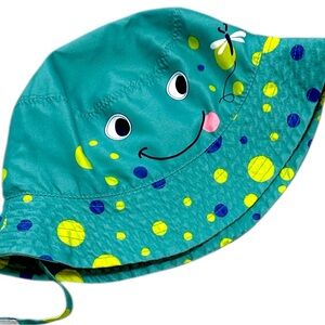 Vintage Gold Bug Baby Toddler Boy Froggy Bucket Sun Hat Sz 6-18 Months